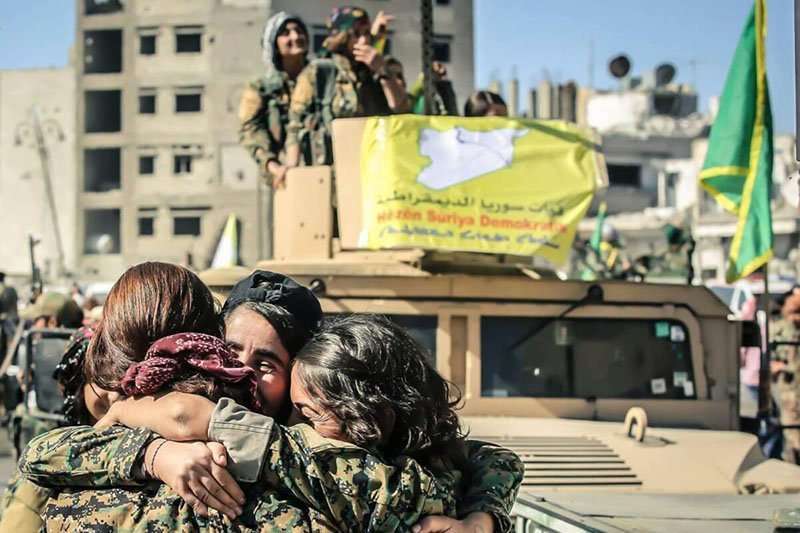 Milicianas de las YPJ. Este grupo se creó en 2012 como rama femenina de las YPG.