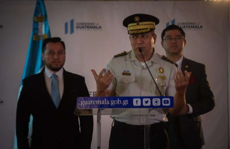 Ervin Mayen director interino de la PNC durante entrega de resultados del estado de prevención.